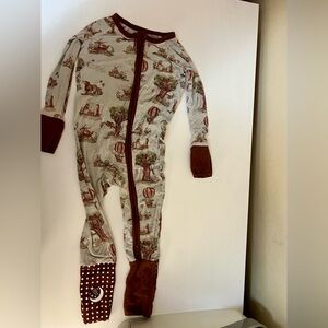 Bamboo baby pajamas one piece zippy 6-12m Woodland Creatures print